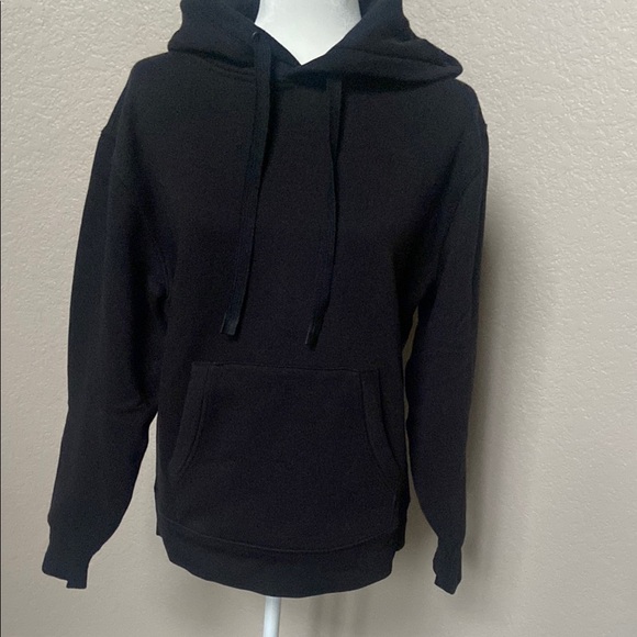 Athleta Black Hoodie with Floral Design on back, size S. NWOT - Picture 3 of 10